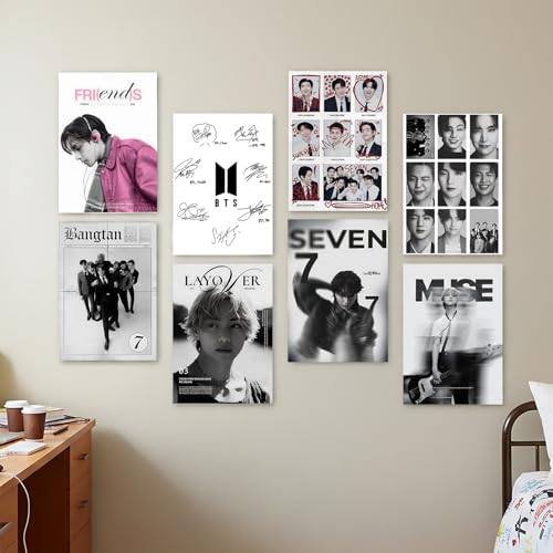 Image of Wallgasm Pack of 8 - BTS Posters 8x12 inch (A4 Size) 300 GSM | BTS Aesthetic - Korean Aesthetic - Music Posters - Kim Taehyung Poster - K-pop Posters, For Living room (BTS)