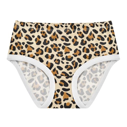 Joisal Cotton Girls Underwear Toddlers Leopard Black Brown Spots Tan Girl Panties Cute Artistic Kids Briefs Undies 2t