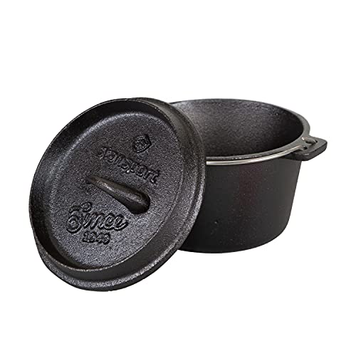 Stansport 1 QT Pre-Seasoned Cast Iron Dutch Oven Flat Bottom (16016) - Image 3