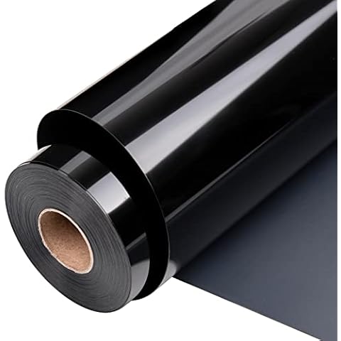 VINYL FROG Black Heat Transfer Vinyl Rolls, 12"x25ft Black Iron on Vinyl for Cricut & Cameo, Black HTV Vinyl Roll for All Cutter Machine, Easy to Cut & Weed for Heat Press Design Cover