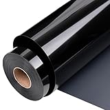 VINYL FROG Black Heat Transfer Vinyl Rolls, 12' x25ft Black Iron on Vinyl for Craft Cutter, Black HTV Vinyl Roll for All Cutter Machine, Easy to Cut & Weed for Heat Press Design