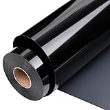 VINYL FROG Black Heat Transfer Vinyl Rolls, 12'x25ft Black Iron on Vinyl for Cricut & Cameo, Black HTV Vinyl Roll for All Cutter Machine, Easy to Cut & Weed for Heat Press Design