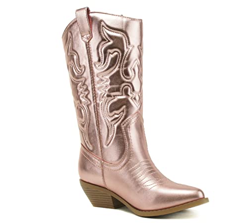Image of Soda Women's Mug Round Toe Faux Suede Stacked Heel Western Ankle Bootie