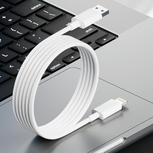 Image of iPhone Original USB to lighting Charger Cable [MFi Certified, 2 YEAR WARRANTY*] Fast PD Charging Cable Compatible for iPhone 14,13, 12,11, X, XS,XR, 8, 7, 6, 5, Plus Pro Max Mini iPad, Macbook - White