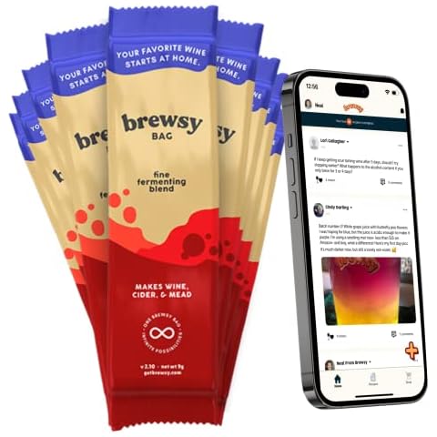 Brewsy Failproof App-Enabled Wine Yeast - (0.32 Ounce (Pack of 12) Cover