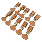 Praktisches Leder Zum Aufnähen, 10 Sets Leder Zum Aufnähen, Aufnähen, Lederverschlüsse, Knebelverschlüsse, Leder-Schnappknebel, Aufnäher, Schnalle für Mantel, Jacke, DIY, (bräunen)