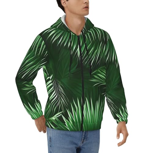 Sweatshirt chaud feuilles de palmier EdWal veste zippée pour soirées d'été