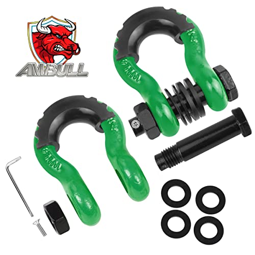 AMBULL Manilha de anel D de 3/10.2 cm (pacote com 2) Resistência à ruptura de 20,4 kg com pino de 7/