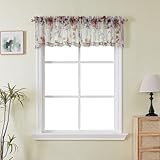 OWENIE Crushed Valance Sheer Curtains 14 Inches Length 2 PCS, Small Modern Printed Kitchen Valance Living Room Bathroom, Light Filtering Curtains, Rod Pocket Top Window Treatment Decor, 42Wx14L
