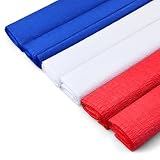 Netuno 6 rouleaux de papier crépon motif français 200 x 50 cm papier crêpe coloré pour bricolage décoration DIY loisirs créatifs cadeau fête mariage projets artistique travaux manuels