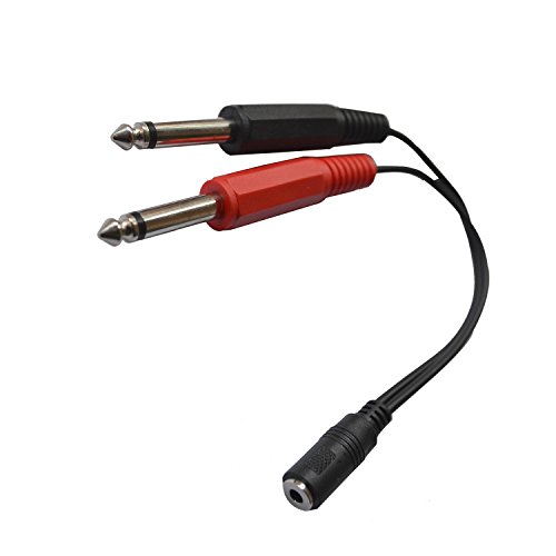 Vimvip 3.5Mm Female To Dual 1/4'' Ts 6.35Mm Male Audio Stereo Cable #TOP4