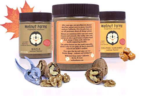 Wellnut Farms Creamy Walnut Butter, Maple, 11 Ounce (2 Count), Gluten Free, Keto Friendly, Omega 3, Vegan