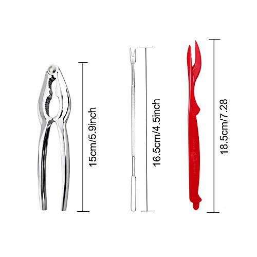 Seafood Tools Set 2 Crab Aragosta Crackers 2 Shellfish Sheller Opener e 4 Forcelle in acciaio inox - immagine 3