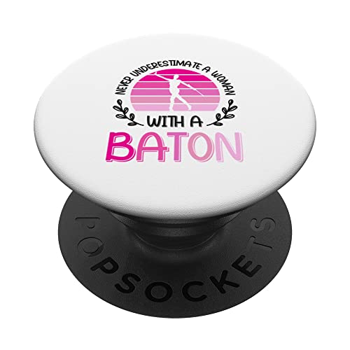 Majorette Twirler Baton Twirling PopSockets Swappable PopGrip, Black