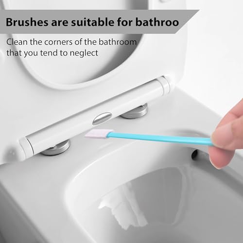 Image of Disposable Crevice Cleaning Brush - 20 Pack Small Cleaning Brushes for Tight Spaces, Household Crevice Cleaning Tool for Deep Cleaning, Disposable Toilet Brush, Baseboard Cleaner Tool - Blue