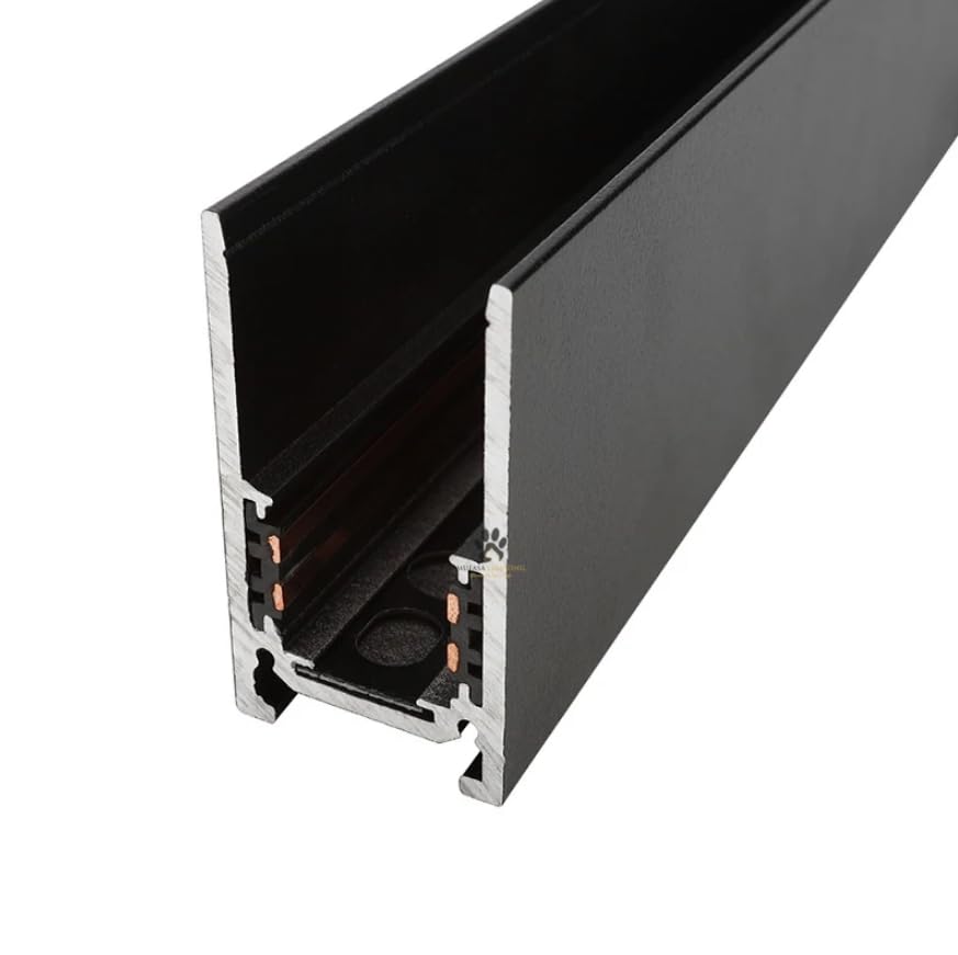 Mufasa 1 Meter Surface Mount Magnetic Track Rail Black Body (Pack of 2 Track Rails) (Upto 100W Load)