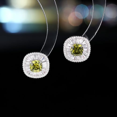 Boucles d'oreilles carrées en moissanite or 14K bijoux géométriques - 2