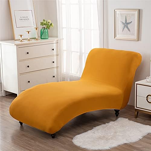 MaiYu-MY Chaise Lounge Cover Elasticity Chaise Longue Slipcover Luxury Chaise Chair Covers for Living Room Indoor Furniture Cover Slipcovers for Chaise Lounge Ultra Soft Machine Washable (Gold)