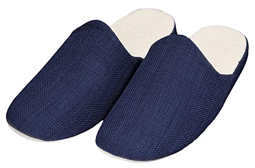 りぶはあと スリッパ グレイズ ネイビー Lサイズ おしゃれ 洗える 82220-63