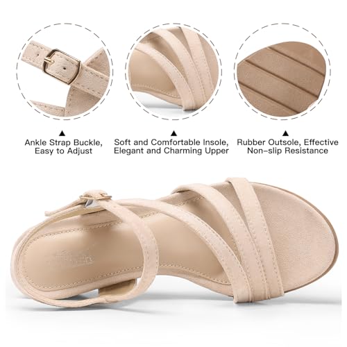 Image of SHIBEVER Wedge Sandals for Women Dressy: Comfortable Low Heel Sandal