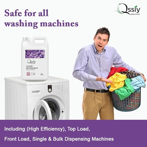 Image of Qssiy Liquid Laundry Detergent 10L Can, Lavender, Concentrated Stain Remover for Hand & Machine Wash (Front /Top Load, HE)