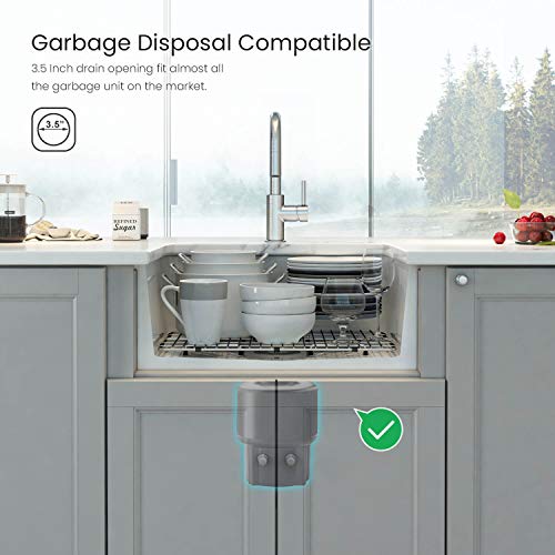 27" White Fireclay Undermount Kitchen Sink With Bottom Grid And Strainer #TOP5