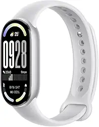Relógio Mi Band 10 smart-band 10 (GLOBAL) Pulseira Inteligente, Tela AMOLED 1,72, Relógio inteligente, Fitness, Pulseira Impermeável, 150 Modos Esportivos (PRATA) (SILVER)