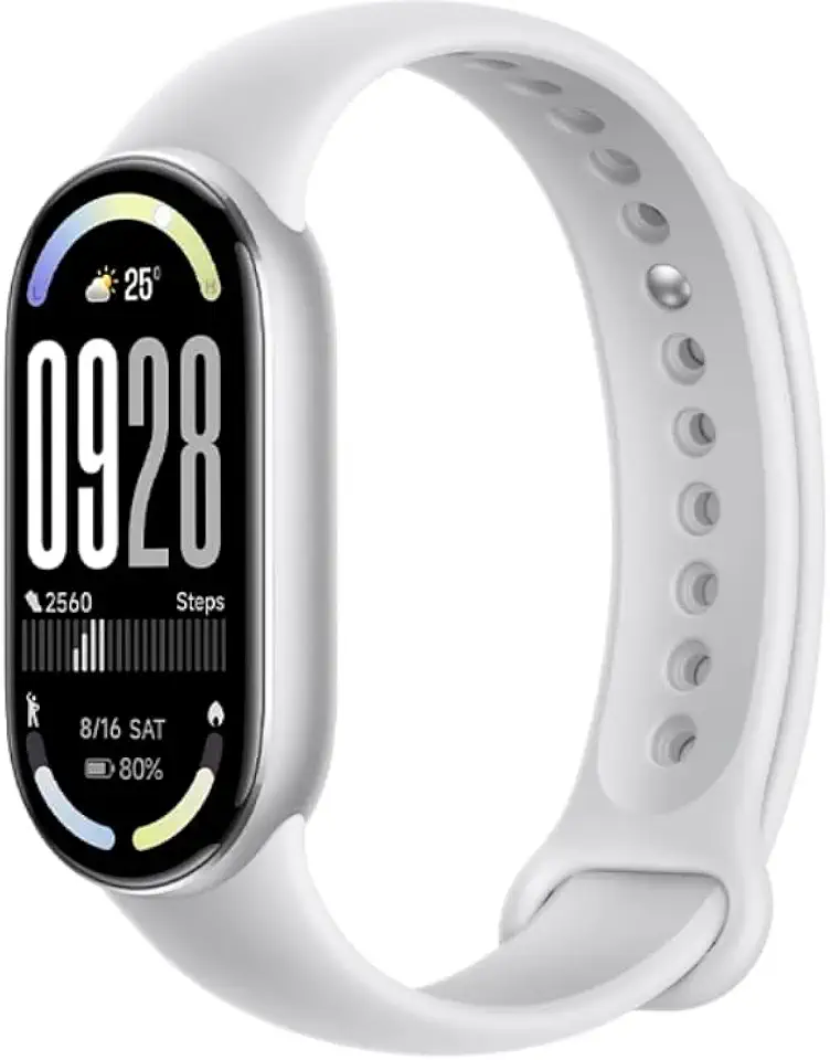 Relógio Mi Band 10 smart-band 10 (GLOBAL) Pulseira Inteligente, Tela AMOLED 1,72, Relógio inteligente, Fitness, Pulseira Impermeável, 150 Modos Esportivos (PRATA) (SILVER)