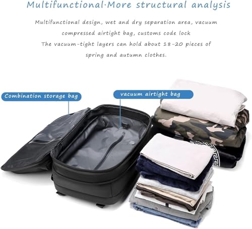 Sac à dos Vacpack extensible 60l gris avec compression sous vide manuelle - 3