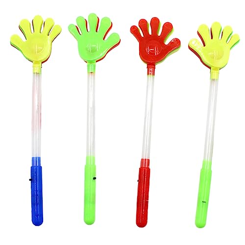 Toyvian 3 Series Tiro De Mano De Palo De Brillo Badajos Barras De Brillo Barra De Brillo Aplauso De Fiesta Favores De Fiesta De Badajo De Mano El Plastico Color Aleatorio 4 Piezas X 3