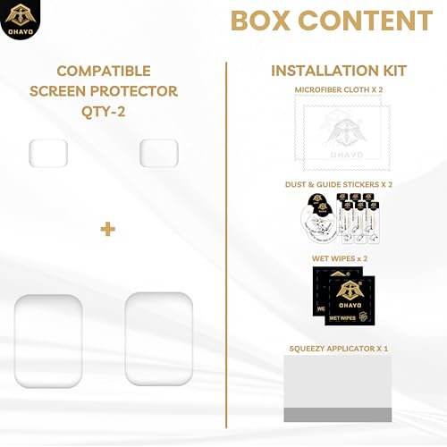 Image of OHAYO Military Strength Tempered Glass Screen Protector For Osmo Pocket 3| 9H+ Hardness, Strong Protection, Full Screen Edge-to-Edge Cover, Scratch Resistant, Bubble-Free Install, Ultra HD Clarity,With installation kit, 2 Sets (2 Glass for Screen, 2 Glass for Lens)