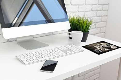 Tappetino Mouse 24 x 20 cm piccolo, Tigre bianca, con Bordo Cucito, Durevoli, antiscivolo e silenzioso, gioco, ufficio, casa, lavabile, arrotolabile, Tappetini per il Gaming Mousepad - Mousepad - Immagine 1