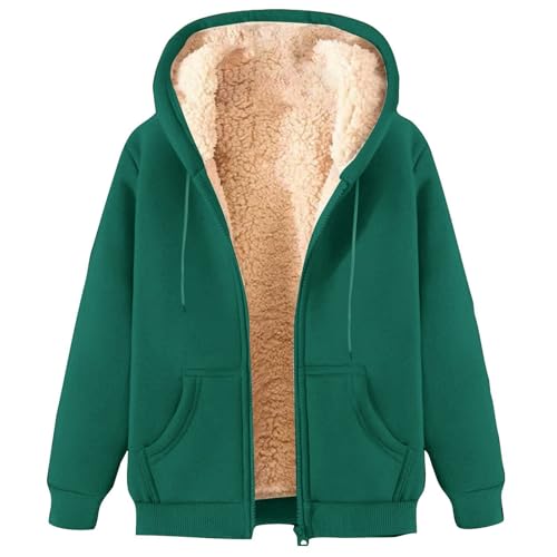 Hoodies for Women Fleece Lined Zip up Hoodie Sherpa Lined Hooded Jacket Casual Winter Hoodies Sweatshirts with Pocket