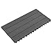 TREATLIFE HOME Transform Outdoor Spaces with Interlocking Decking Tiles, Water Resistant Wood-Plastic Composite, Easy Tool-Free Installation, Black