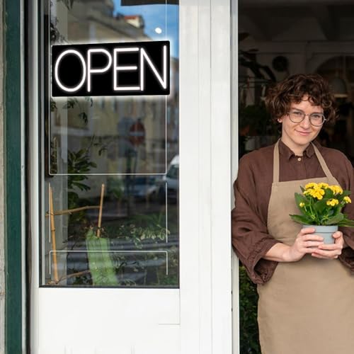 Letrero Abierto de Neón LED 16" 50% OFF para Negocios