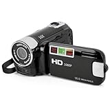 MENDUNER 4K Camcorder Vintage, 48MP Retro Camcorder, DV -Kamera 2.7in TFT Rotatable Bildschirm 16x Digital Zoom Videokamera mit USB -Kabel (Black)