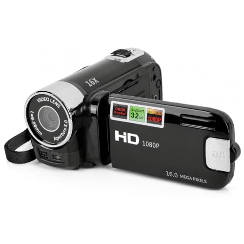 Kamera 4K Vintage, 48MP Retro Camera, Kamera DV 2.7in TFT Rotatable Ekran 16x Cyfrowy Zoom z Kablem USB (BLACK)