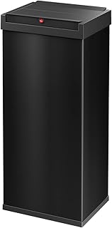 Hailo Big-Box Swing XL Waste bin | 1 x 52 liters / 11.4 gallons | Self-Closing Swing lid | Steel Sheet | Bin Liner Clamping Frame | Waste bin Kitchen Rectangular | Made in Germany | Black 0860-241
