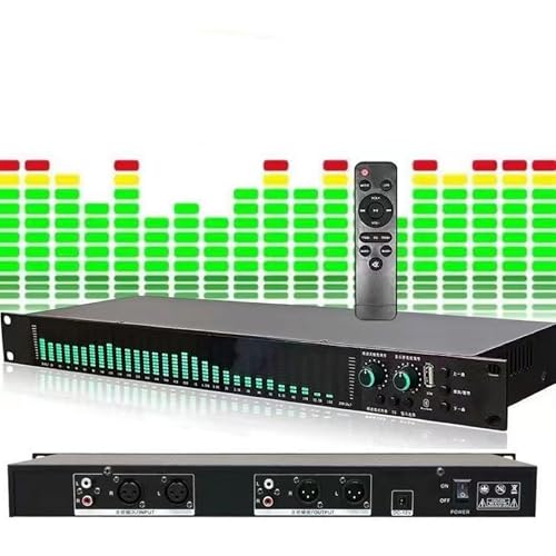 Ecualizador gráfico estéreo de 31 bandas con pantalla de espectro, montaje en rack 1U, reducción automática de ruido y 21 presets, para audio doméstico, HiFi y estudio de grabación miniatura 1