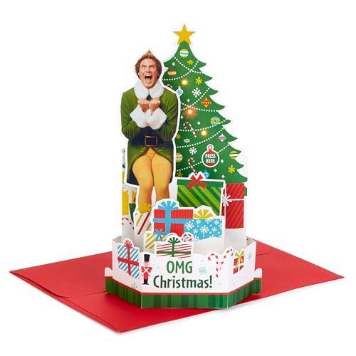 Hallmark Paper Wonder Elf Displayable Pop Up Christmas Card with Sound (Buddy the Elf)