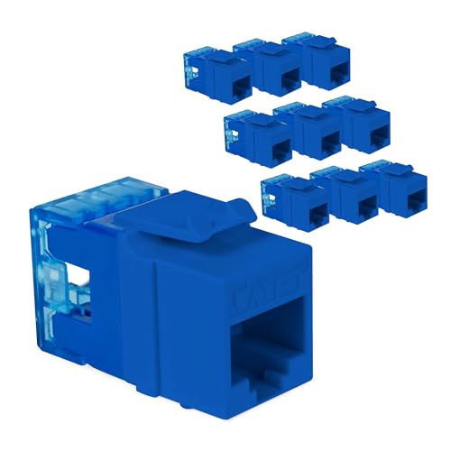 Prise Keystone CAT5e RJ45 ICC robuste avec finition bleue pour intégration HD