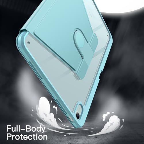 JETech Rotating Case for iPad Air 13-Inch M3/M2 (2025/2024) with Pencil Holder, 360 Degree Rotation Protective Stand Cover Clear Back, Auto Wake/Sleep (Blue)