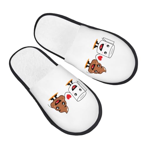 Unisexe Pantoufle Caca Mignon Et Papier Toilette Pantoufles Hotel Confortable Chaussons Maison Unique Chaussons De Spa Pour Piscine Spa Maison M