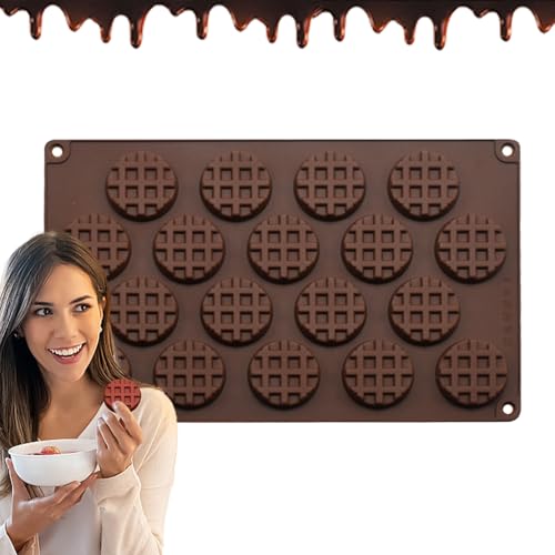 Molde para gofres, molde para barra de caramelo, Moldes de chocolate de 18 rejillas para hacer gofres, Herramientas reutilizables para hornear galletas, molde de gelatina, multifuncional para ho