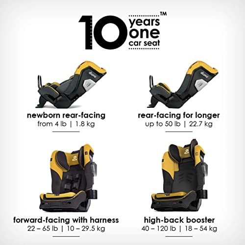 Diono Radian 3QXT SafePlus 4-in-1 Rear and Forward Facing Convertible Car Seat, Safe Plus Engineering, 4 Stage Infant Protection, 10 Years 1 Car Seat, Slim Fit 3 Across, Yellow Mineral - Thumbnail 6