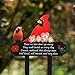 Kigley Cardinal Grave Decoration Loss of Mother Father for Cemetery Metal Memorial Stakes Grave Decorations for Mother's Day Humans Grave for Outdoor Yard Garden(Cardinal)