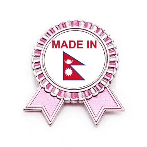 Broche Country Love Népal rose M métal : bijou de veste femme au design ethnique