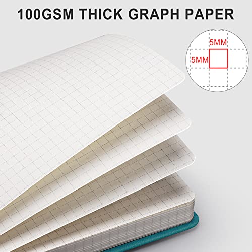 Carnet de notes papier graphique A5 cyan avec 320 pages numérotées - 2