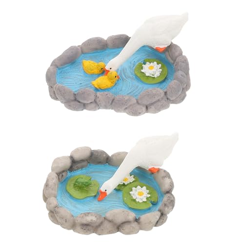 CORHAD 2 Piezas Miniatura Decoración Estanque con y Figura Creativa para Jardín de Hadas Accesorios para Estanques y