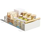 【Conception Pliable】 Notre etagere coulissante placard cuisine pliable a un design pliable unique qui vous permet de plier et de ranger facilement lorsqu’il n’est pas utilisé. Le panier coulissant s’intègre parfaitement dans vos armoires pour maximiser l’utilisation de l’espace. Cette fonction d’économie d’espace est idéale pour les petites armoires ou l’espace de stockage limité.